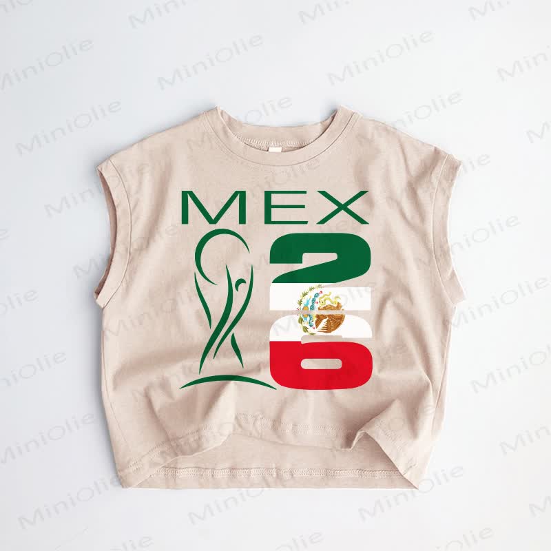 MEX 26 Baby Toddler Football Khaki Tank Top - Khaki - 3-5T - image 1