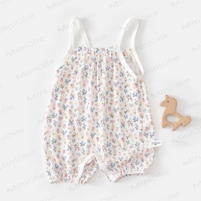 Baby Soft Modal Smocked Bubble Romper - White Strawberry - 2-3T - image 1