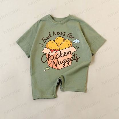 BAD NEWS FOR CHICKEN NUGGETS Baby Slogan Romper - Green - 18-24M - image 1