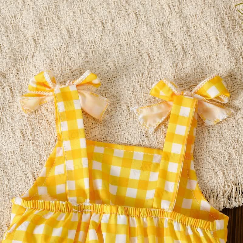 Baby Yellow Gingham Daisy Sleeveless Set - image 6