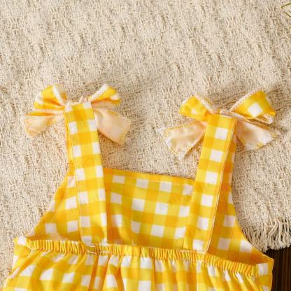 Baby Yellow Gingham Daisy Sleeveless Set - image 6
