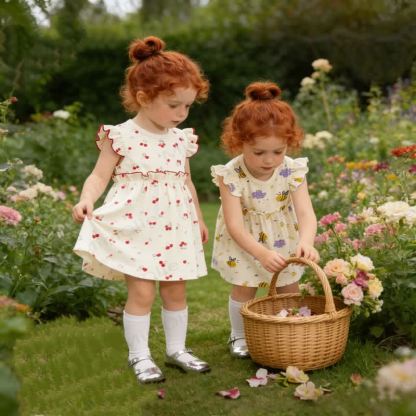 Toddler Baby Girl Beige Flutter Sleeve Dress - image 1