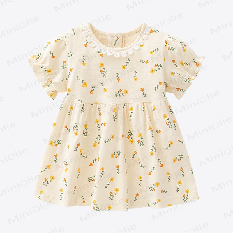 Baby Toddler Girl Floral Summer Dress - Yellow Flower - 3-4T - image 1