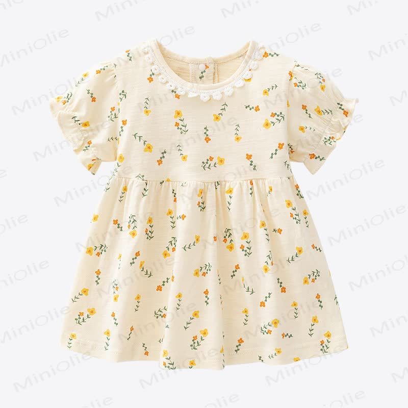 Baby Toddler Girl Floral Summer Dress - Yellow Flower - 3-4T - image 1