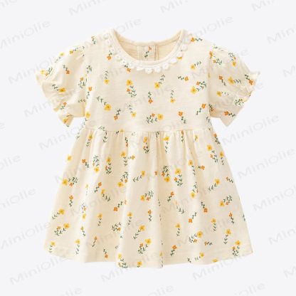 Baby Toddler Girl Floral Summer Dress - Yellow Flower - 3-4T - image 1