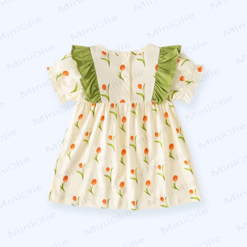 Toddler Baby Girl Bunny and Flower Print Summer Dress - image 5