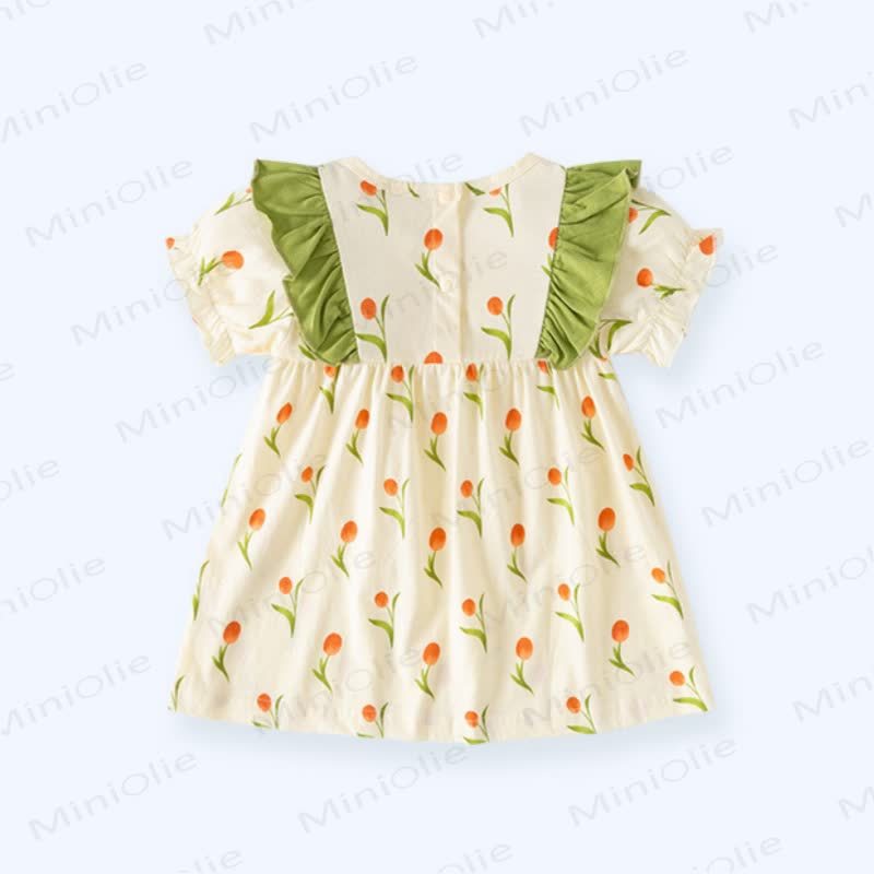 Toddler Baby Girl Bunny and Flower Print Summer Dress - image 5