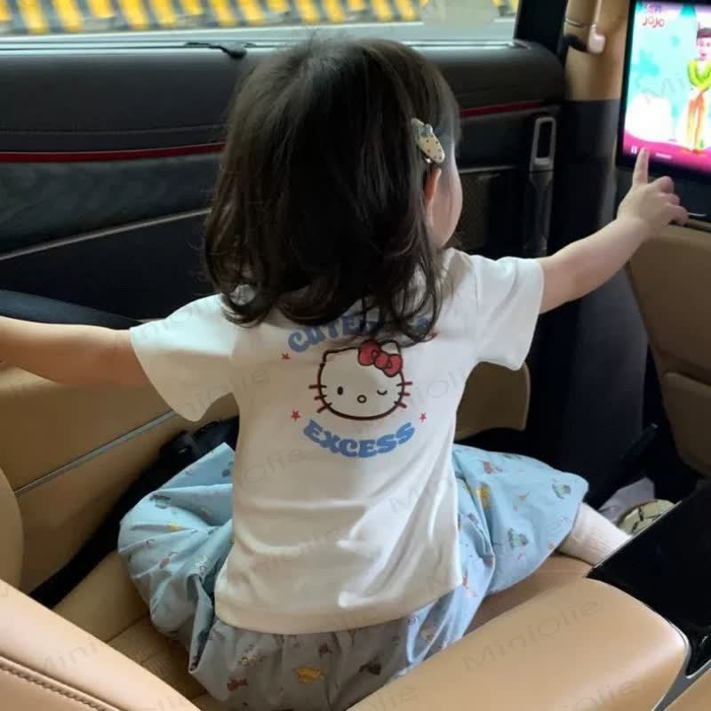 Baby Toddler Girls Light Blue Dogs Print Lounge Pants or White T-Shirt - White - 6-7T - image 2