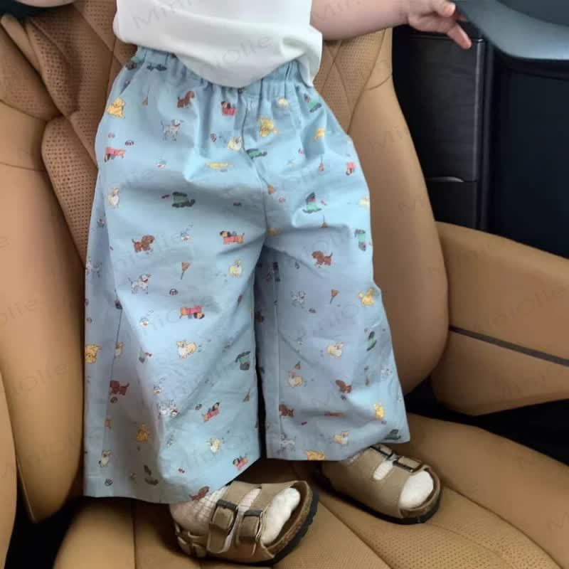 Baby Toddler Girls Light Blue Dogs Print Lounge Pants or White T-Shirt - Blue - 6-7T - image 1