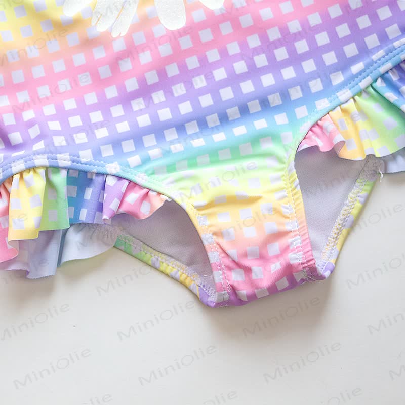 Toddler Girls Daisy Plaid Ruffle One Piece Swimwear - image 3
