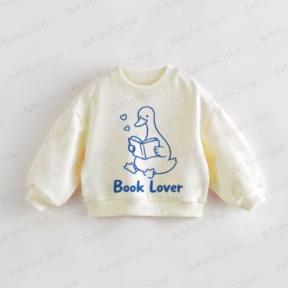 BOOK LOVER Baby Toddler Sweatshirt - Cream - 3-5T - image 1