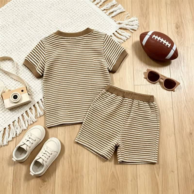 Toddler Boys Rugby Stripe Tee and Shorts 2-piece Set - image 2