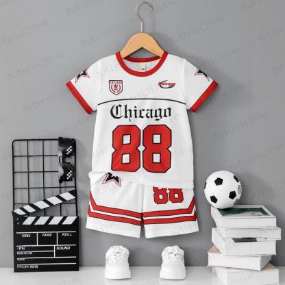 Toddler Boys Sport Tee and Shorts 2-piece Set - White - 8-9T - image 1
