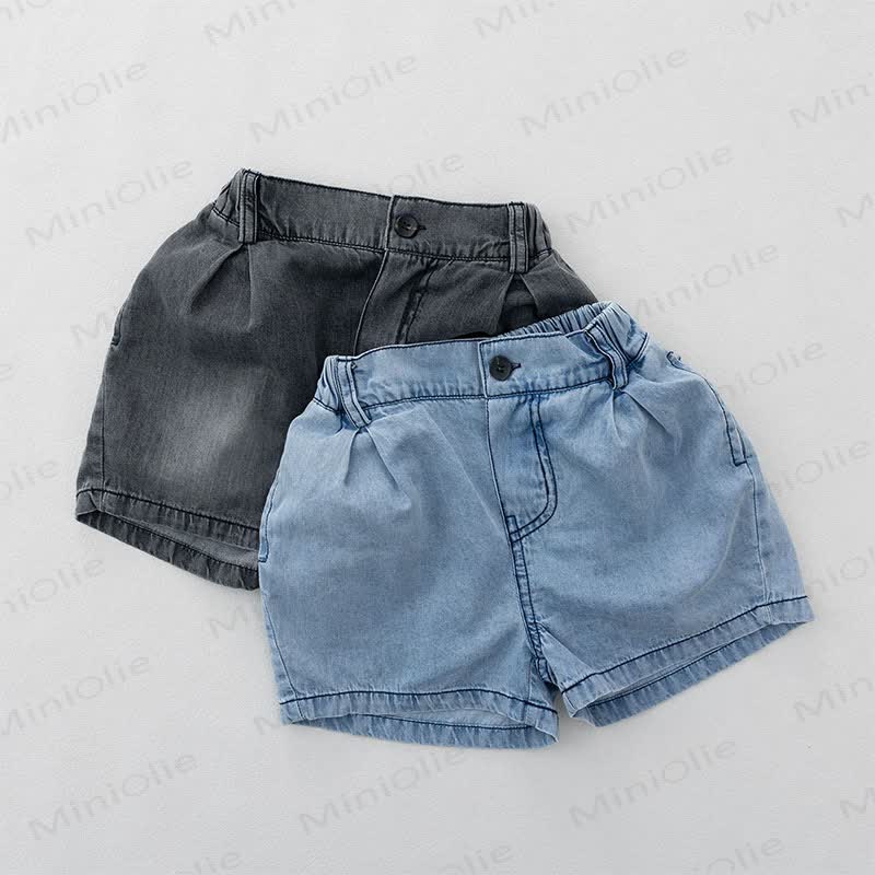 Toddler Soft Elastic Waist Denim Shorts - image 1