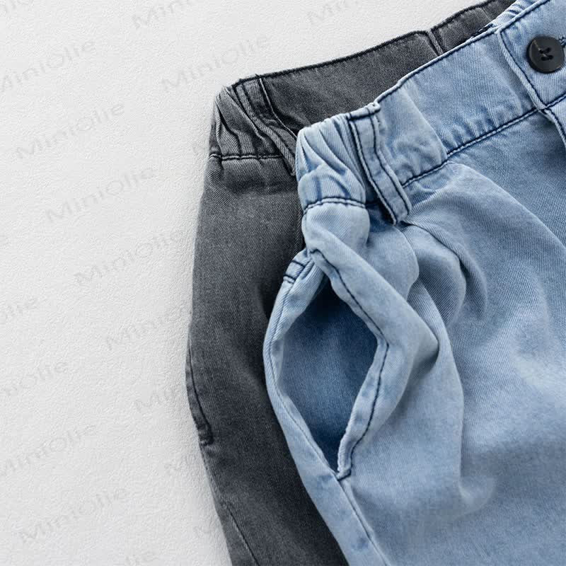 Toddler Soft Elastic Waist Denim Shorts - image 4