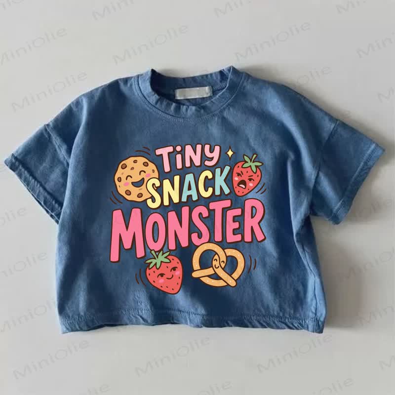 TINY SNACK MONSTER Baby Blue Strawberry Print T-shirt - Blue - 18-24M - image 1