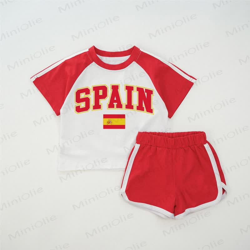 SPAIN Baby Red Soccer T-shirt Set - Red - 2-3T - image 1