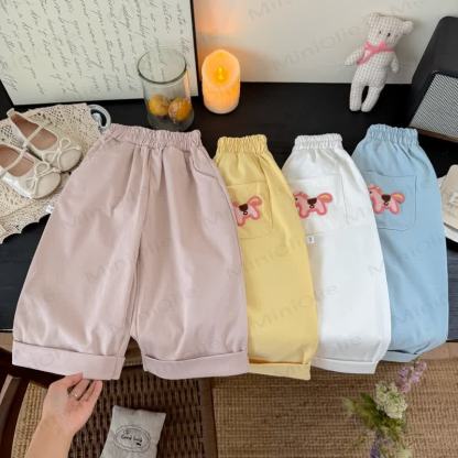 Toddler Girls Horse Embroidery Pocket Lounge Pants - image 1