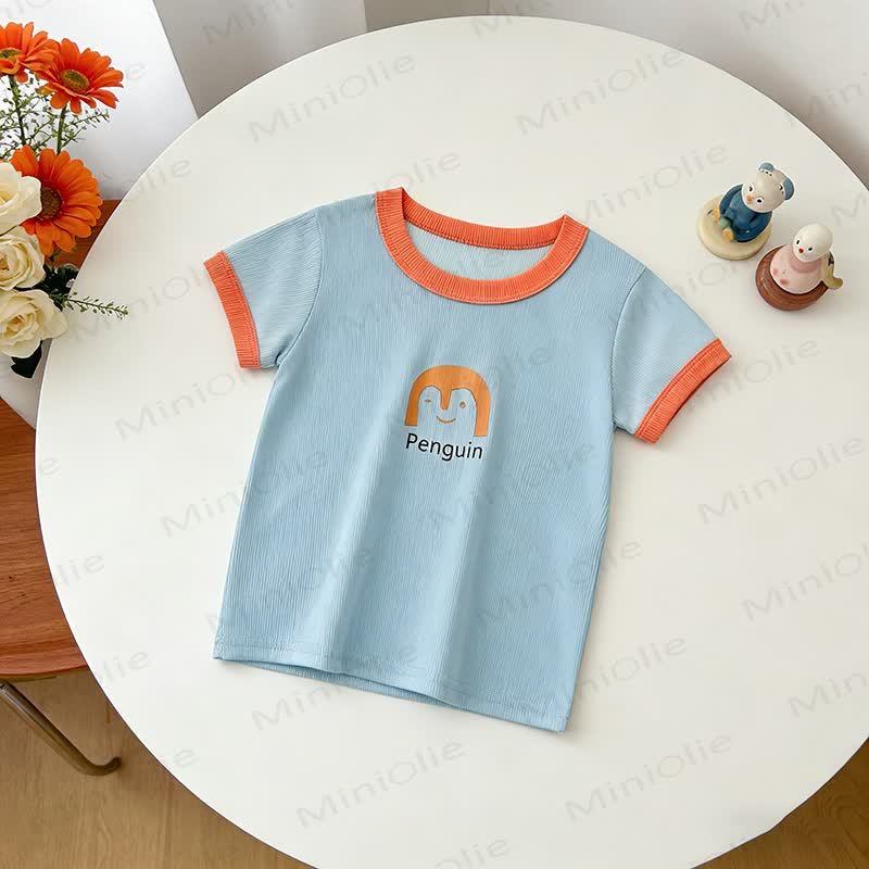 Toddler Animal/Food Print Crew Neck Ribbed Short Sleeve T-Shirt - Blue - 7-10T - image 4