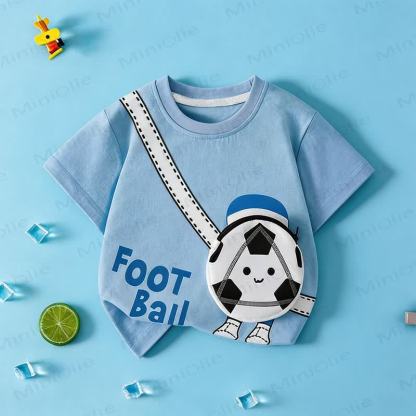 VOLLEY/FOOT BALL Toddler Smiley 3D Crossbody Bag T-Shirt - Blue - 11-12T - image 5