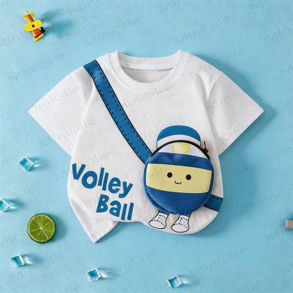 VOLLEY/FOOT BALL Toddler Smiley 3D Crossbody Bag T-Shirt - White - 11-12T - image 4