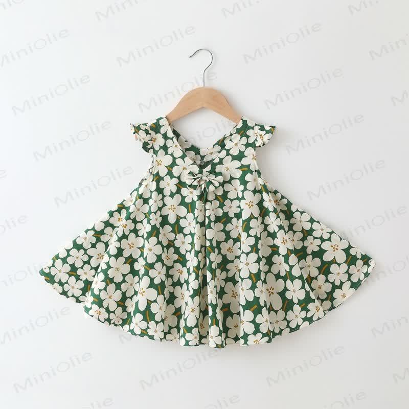 Baby Toddelr Flower/Fruit Print Sleeveless Dress - Green Peach Blossom - 2-3T - image 3