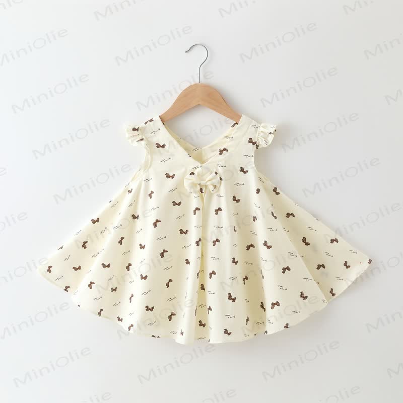 Baby Toddelr Flower/Fruit Print Sleeveless Dress - White Bow - 2-3T - image 6