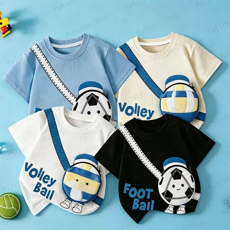 VOLLEY/FOOT BALL Toddler Smiley 3D Crossbody Bag T-Shirt - image 1