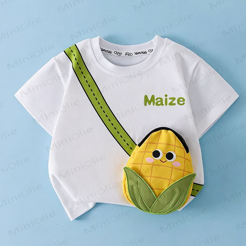 Toddler Smiley Fruit 3D Crossbody Bag T-Shirt - White - 8-9T - image 2