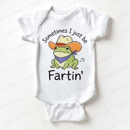 SOMETIMES I JUST BE FARTIN' Baby White Frog Bodysuit - White - 18-24M - image 1