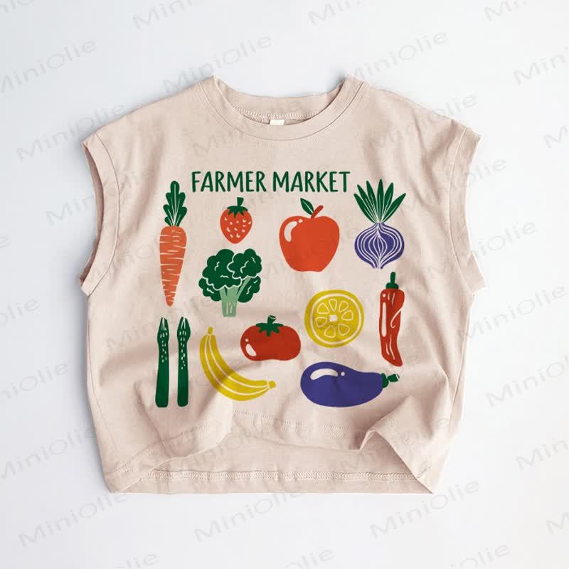 FARMER MARKET Baby Toddler Vegetable Khaki Tank Top - Khaki - 3-5T - image 1