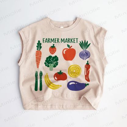 FARMER MARKET Baby Toddler Vegetable Khaki Tank Top - Khaki - 3-5T - image 1