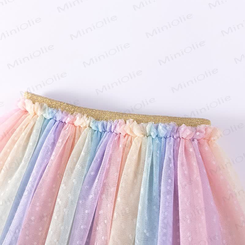 Toddler Girl Mermaid Tee and Rainbow Tulle Skirt Set - image 4