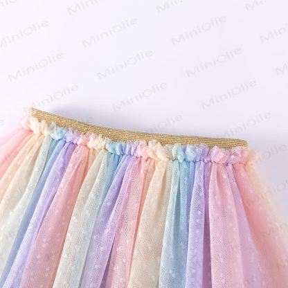 Toddler Girl Mermaid Tee and Rainbow Tulle Skirt Set - image 4