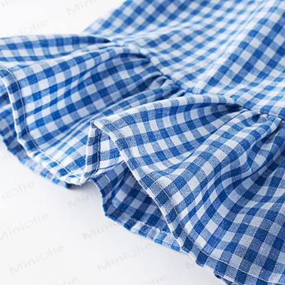 Toddler Girls Gingham Ruffle Dress with Bag - image 8