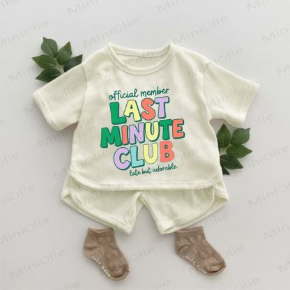 OFFICIAL MEMBER LATE BUT ADORABLE LAST MINUTE CLUB Baby Waffle 2-piece Set - Apricot - 2-3T - image 1