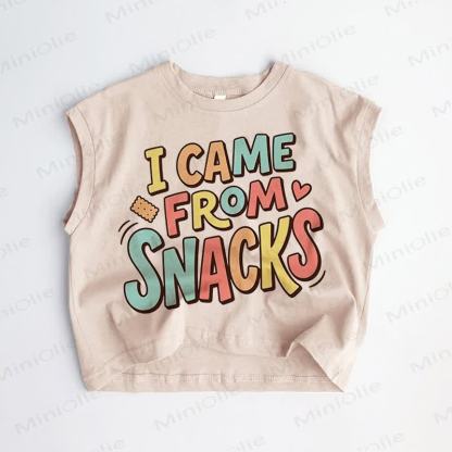 I CAME FROM SNACKS Baby Toddler Khaki Tank Top - Khaki - 3-5T - image 1