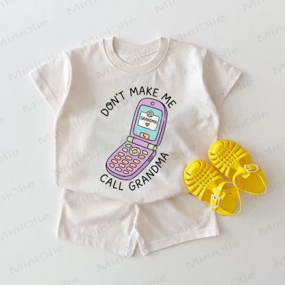 DON'T MAKE ME CALL GRANDMA Baby White 2-piece Set - White - 18-24M - image 1