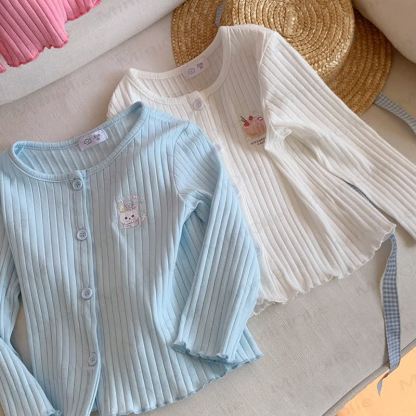 Toddler Girl Animal/Floral Ribbed Knitted Cardigan - image 9