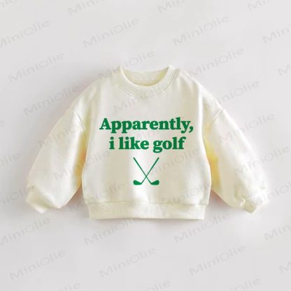 APPARENTLY, I LIKE GOLF Baby Toddler Golf Cream Sweatshirt - Cream - 3-5T - image 1
