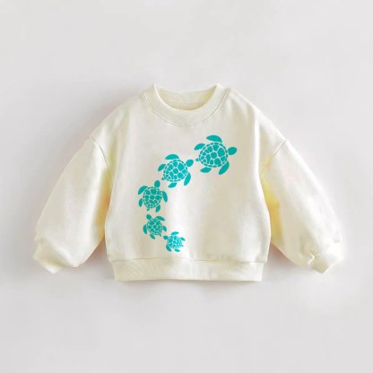 Baby Toddler Turtle Cream Sweatshirt - Cream - 3-5T - image 1