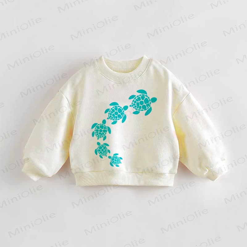 Baby Toddler Turtle Cream Sweatshirt - Cream - 3-5T - image 1