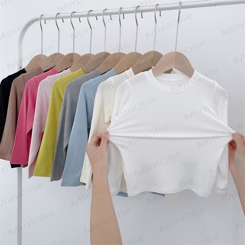Baby Toddler Solid Color Ribbed Long Sleeve Tee - image 1