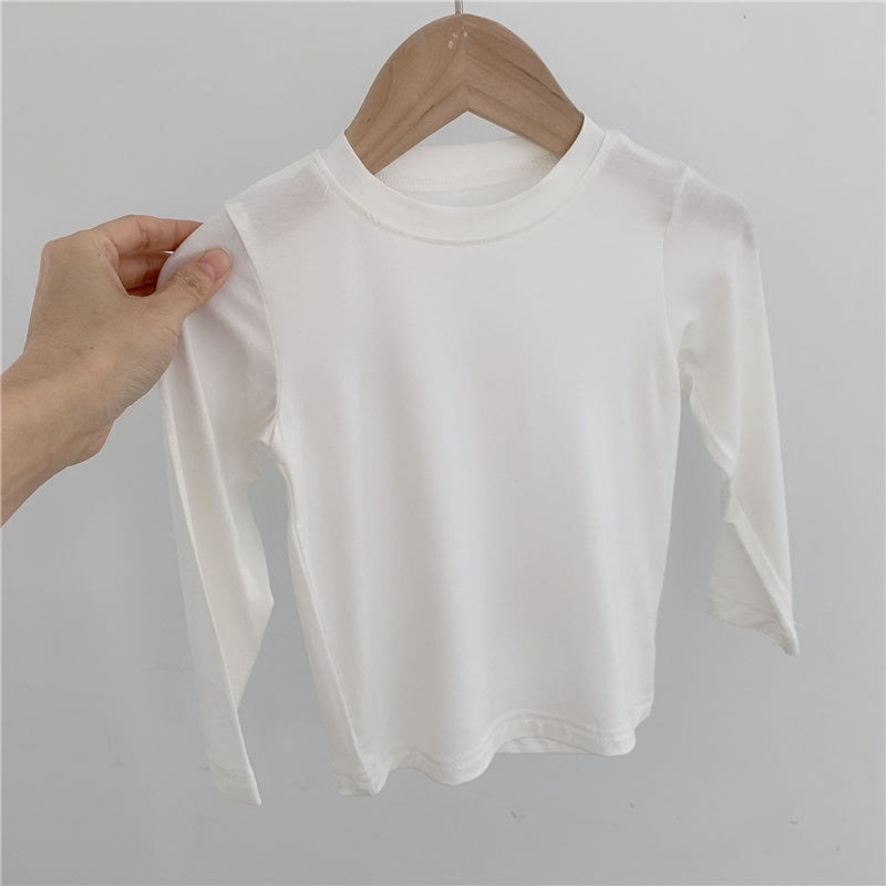 Baby Toddler Solid Color Ribbed Long Sleeve Tee - White - 6-7T - image 2