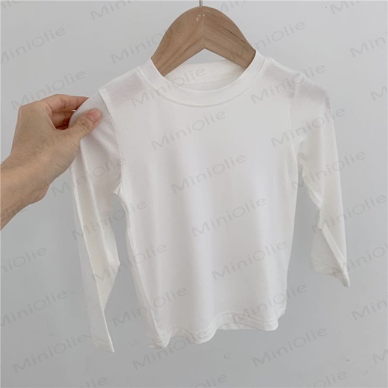 Baby Toddler Solid Color Ribbed Long Sleeve Tee - White - 6-7T - image 2