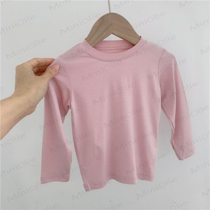 Baby Toddler Solid Color Ribbed Long Sleeve Tee - Pink - 6-7T - image 4