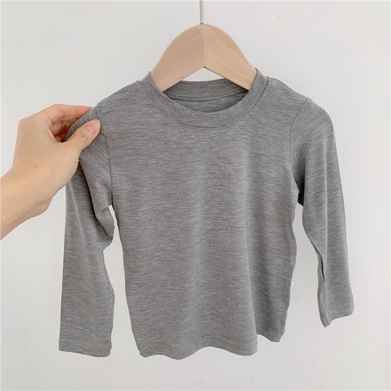 Baby Toddler Solid Color Ribbed Long Sleeve Tee - Gray - 6-7T - image 5