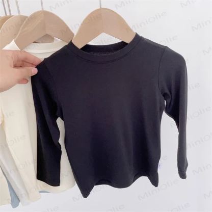 Baby Toddler Solid Color Ribbed Long Sleeve Tee - Black - 6-7T - image 6