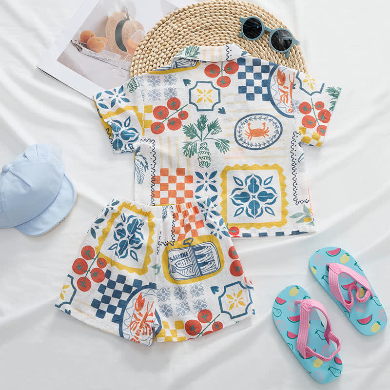 Baby Toddler Food Print Shirt and Shorts 2-piece Set - image 3