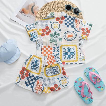 Baby Toddler Food Print Shirt and Shorts 2-piece Set - image 3